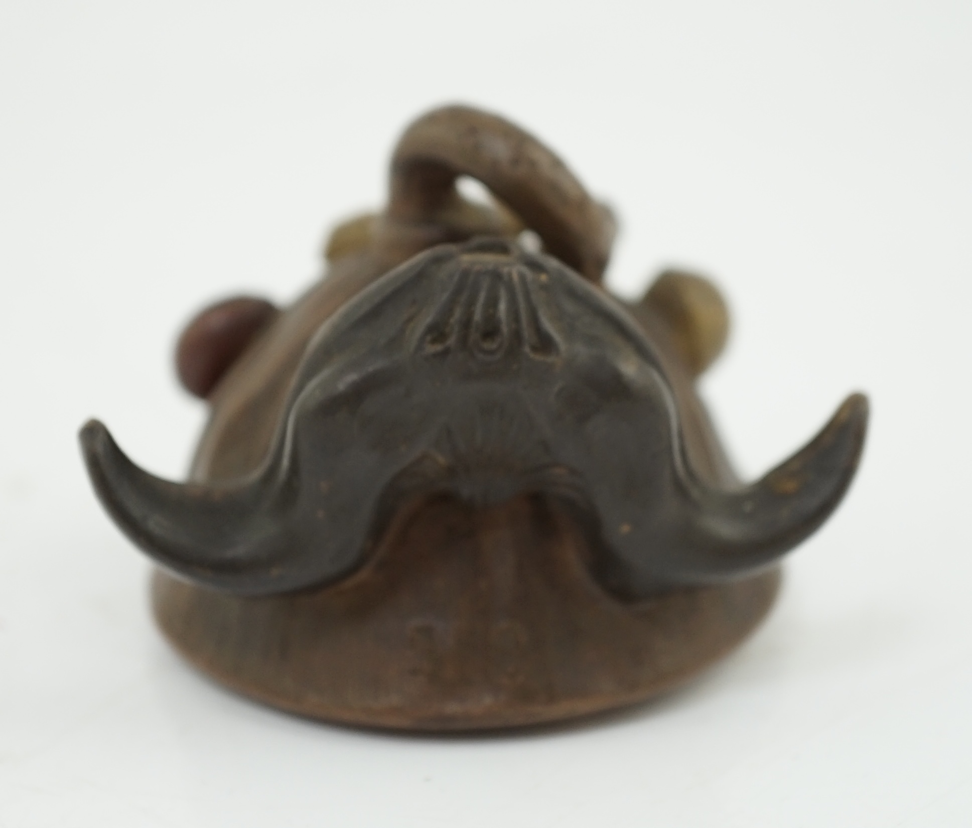 A Chinese Yixing 'lotus' water dropper, late 19th/early 20th century, small area repaired